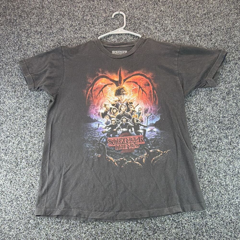 Stranger Things Netflix Official Merchandise Black 100% Cotton T-Shirt LG